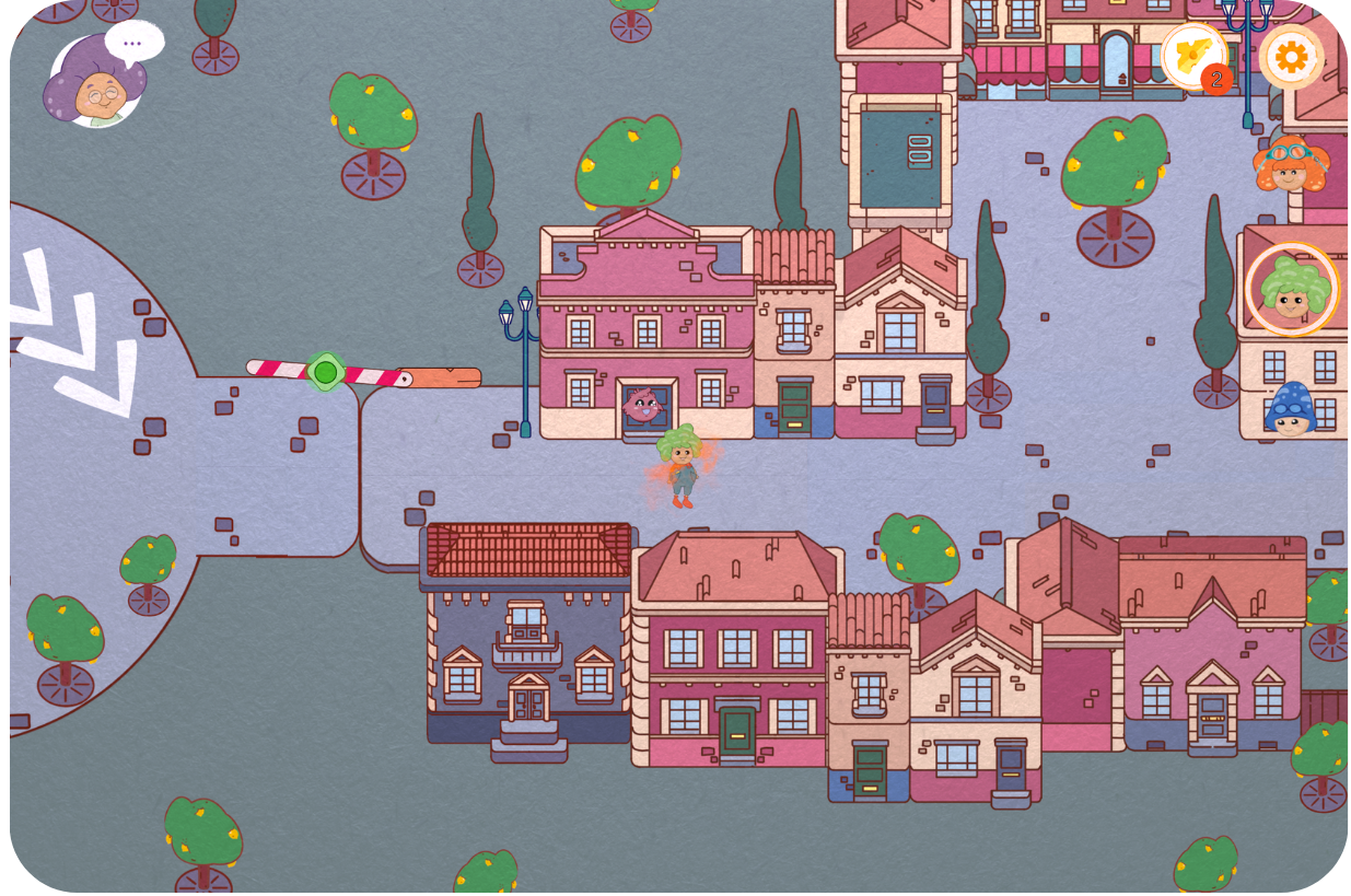 Story world exploration screen